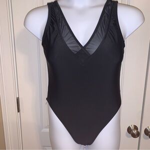 Ashley Graham X Swimsuits For All 1-Piece Presidenta Deep V Black Sz 8